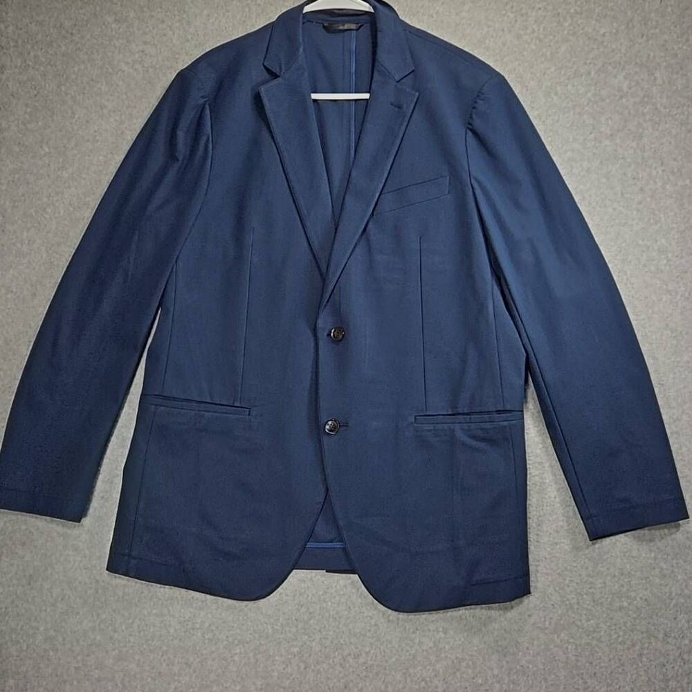Sene Blue Stretch FlexTech Blazer 2 Button Sport Coat Jacket Mens Size 40S